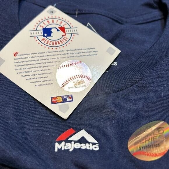 Boston Red Sox 2018 World Series Champions T-Shirt Mens L Majestic Navy Cotton - Picture 4 of 4